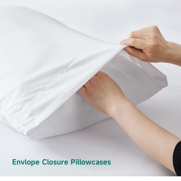 Z-hom Queen Bed Sheets 4 Piece Set Queen 16 inch Deep Pocket White - Picture 7 of 9